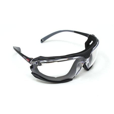 Optic Max Clear Safety Glasses, Polycarbonate Scratch Resistant, Foam Padded Lens 140C